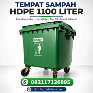 Tempat Sampah Dalton 1100 Liter Roda untuk Industri dan Area Komersial
