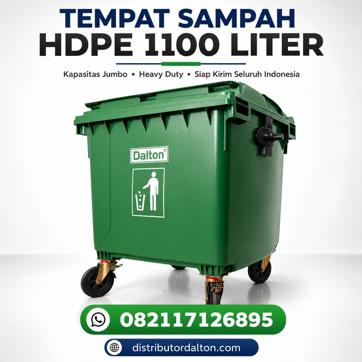 Tempat Sampah Dalton 1100 Liter Roda Tempat Sampah Dalton 1100 Liter Roda untuk Industri dan Area Komersial