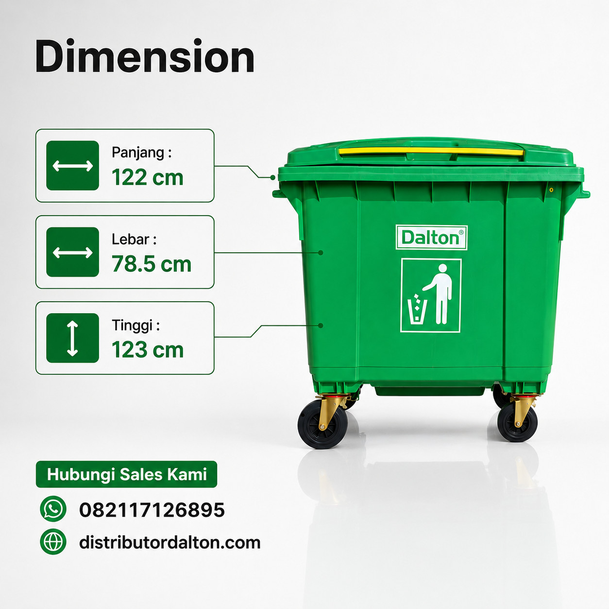 Tempat Sampah 660 Liter Dalton Tempat Sampah 660 Liter Dalton - Gambar 4