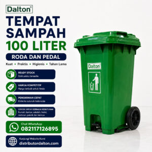 Tempat Sampah Dalton 100 Liter Roda dan pedal