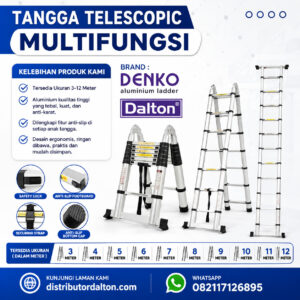Tangga Double Telescopic Aluminium serbaguna Denko dan Dalton