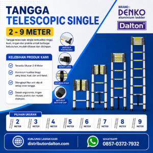Tangga Telescopic Aluminium Denko dan Dalton