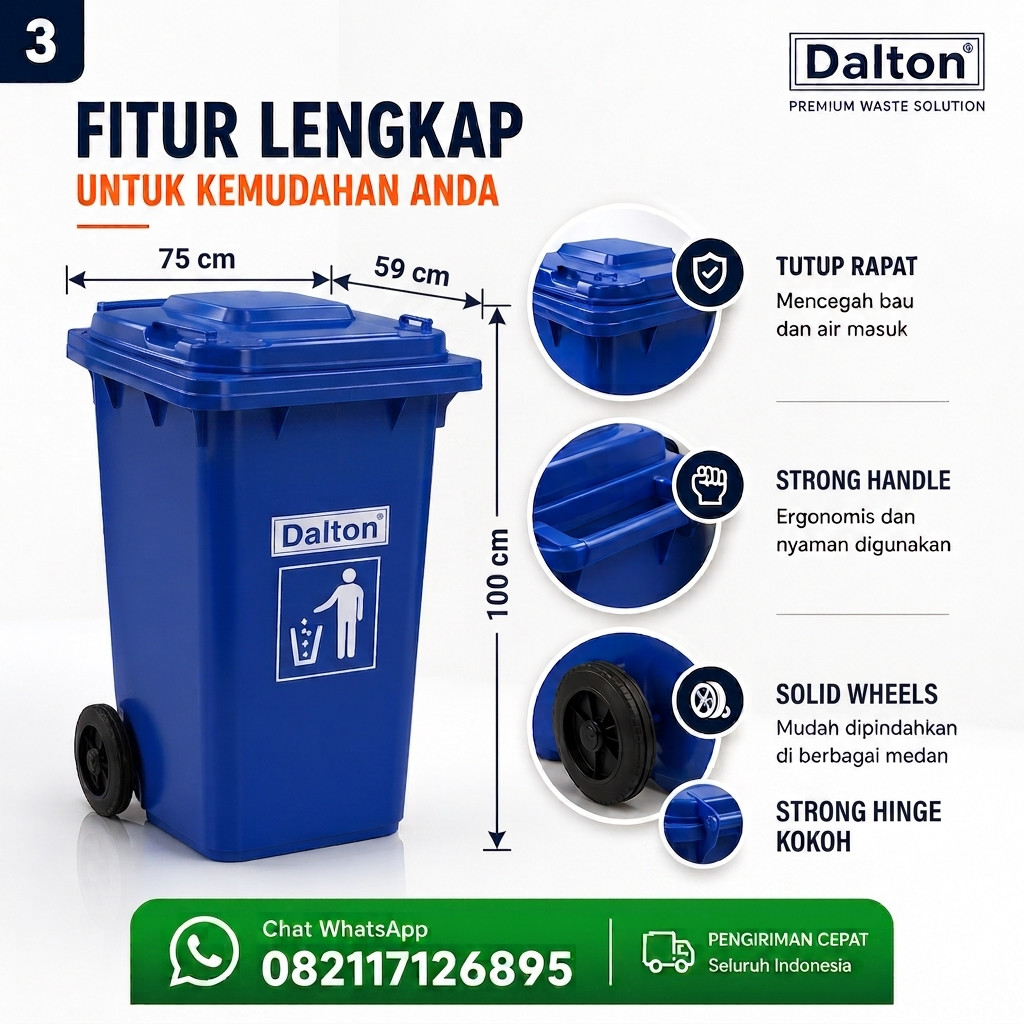 Tempat Sampah Dalton 240 Liter Roda Tempat Sampah Dalton 240 Liter Roda - Gambar 5