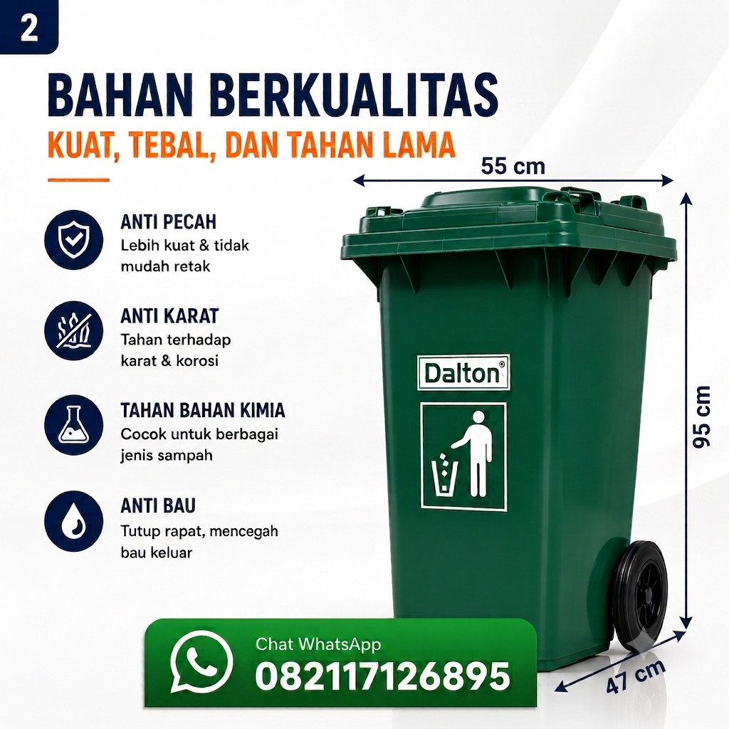 Tempat Sampah Dalton 120 Liter Roda Tempat Sampah Dalton 120 Liter Roda - Gambar 6