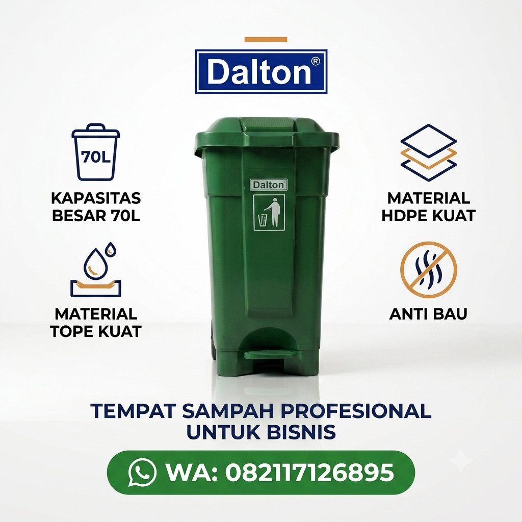 Tempat Sampah 70 Liter Dalton Pedal dan Roda Tempat Sampah 70 Liter Dalton Pedal dan Roda - Gambar 5