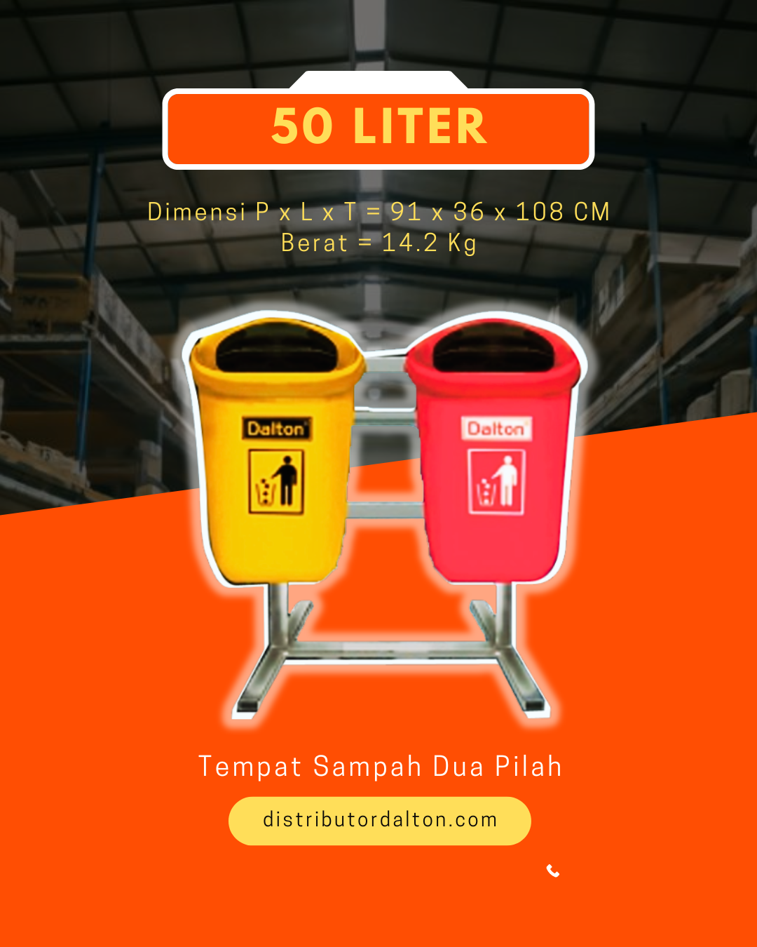 Teong sampah dalton dua pilah