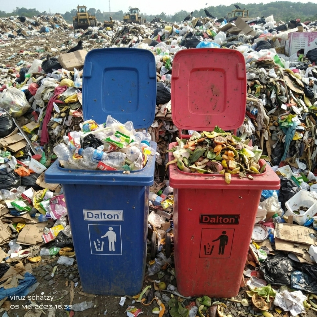 pemakaian tempat sampah dalton